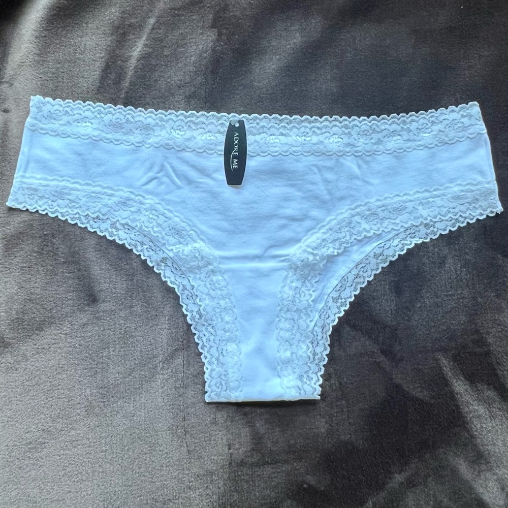 White Cotton and Lace Panties